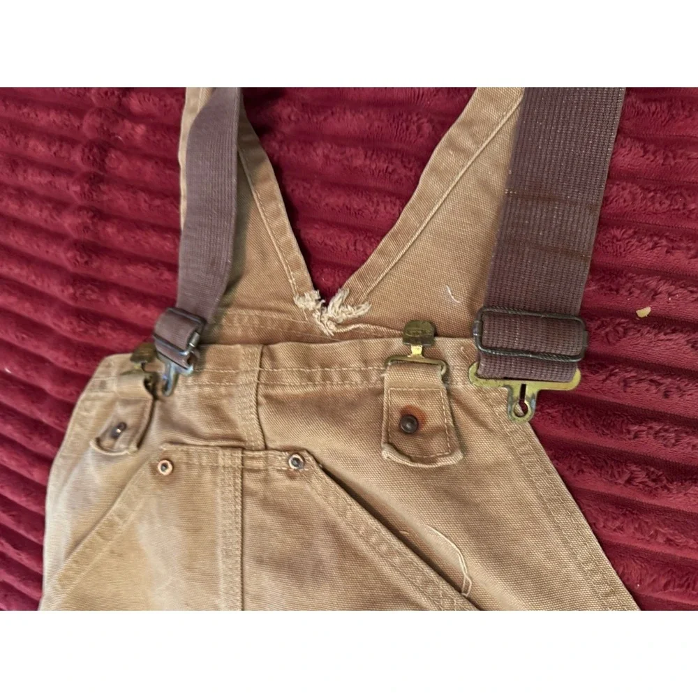 VINTAGE Carhartt Adult‎ Tan Overalls 60s Duck Double Knee Mens Union 40 X 30